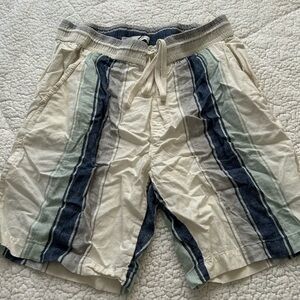 Zara Linen Striped Casual Shorts